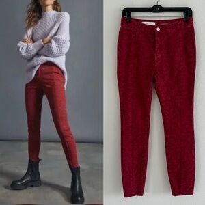 Anthropologie Pilcro High Rise Flocked Legging Jean